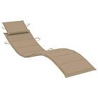 vidaXL Solsängsdyna beige 186x58x3 cm oxfordtyg 314161