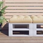 vidaXL Palldyna beige 58x58x10 cm tyg 314637