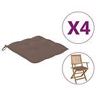 vidaXL Stolsdynor 4 st taupe 40x40x7 cm oxfordtyg 314885