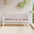 vidaXL Bänkdyna för trädgården rödrutig 180x50x3 cm tyg 314096
