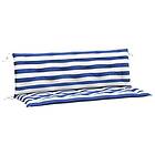 vidaXL Bänkdynor 2 st blå&vit randig 150x50x7 cm tyg 361709