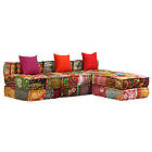 vidaXL Modulpuff 3-sits lappad tyg 244983