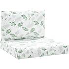 vidaXL Dynor till pallsoffa 2 st bladmönster Oxford-tyg 361769