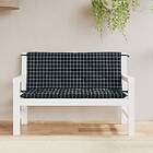 vidaXL Bänkdynor 2st svartrutig 120x50x7 cm tyg 361691