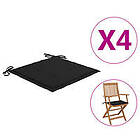vidaXL Stolsdynor 4 st svart 40x40x3 cm oxfordtyg 47594