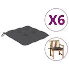 vidaXL Stolsdynor 6 st antracit 50x50x7 cm oxfordtyg 314898