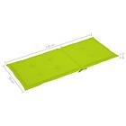 vidaXL Stolsdynor 2 st ljusgrön 120x50x3 cm tyg 314119