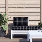 vidaXL Dynor till pallsoffa 2 st svart rutmönster Oxford-tyg 361767