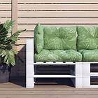 vidaXL Dynor till pallsoffa 3 st bladmönster Oxford-tyg 360875