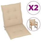 vidaXL Stolsdynor 2 st beige 100x50x3 cm oxfordtyg 47564