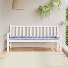 vidaXL Bänkdyna för trädgården blå&vit randig 180x50x7 cm oxfordtyg 361633