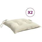 vidaXL Stolsdynor 2 st gräddvit 40x40x7 cm oxfordtyg 314866