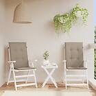 vidaXL Stolsdynor 2 st taupe 120x50x3 cm tyg 47540