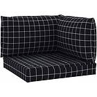 vidaXL Dynor till pallsoffa 3 st svart rutmönster Oxford-tyg 361786