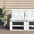 vidaXL Dynor till pallsoffa 2 st bladmönster Oxford-tyg 360852