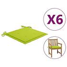 vidaXL Stolsdynor 6 st ljusgrön 50x50x3 cm oxfordtyg 314064