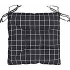 vidaXL Stolsdynor 4 st svart rutmönster 40x40x7 cm tyg 361490