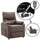 vidaXL Elektrisk massagefåtölj taupe tyg 3098438