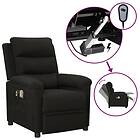 vidaXL Elektrisk massagefåtölj svart tyg 3098977