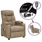 vidaXL Elektrisk massagefåtölj taupe tyg 3098835