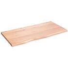 vidaXL Bordsskiva ljusbrun 80x40x2 cm behandlad massiv ek 363665