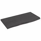 vidaXL Bordsskiva mörkgrå 60x30x2 cm behandlad massiv ek 363764