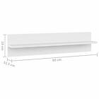 vidaXL Vägghyllor 2 st vit 80x11.5x18 cm konstruerat trä 807333