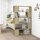 vidaXL Bokhylla/Rumsavdelare sonoma-ek 100x24x155 cm konstruerat trä 809200