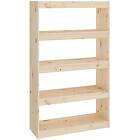 vidaXL Bokhylla/rumsavdelare 80x30x135,5 cm massiv furu 808193