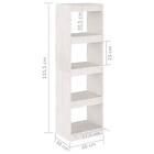 vidaXL Bokhylla/rumsavdelare vit 40x30x135.5 cm massiv furu 808144