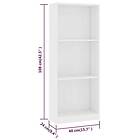 vidaXL Bokhylla 3 hyllor vit 40x24x108 cm konstruerat trä 800828