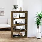 vidaXL Bokhylla/rumsavdelare honungsbrun 80x30x135.5 cm furu 808196
