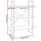 vidaXL Bokhylla brun ek 80x30x105 cm konstruerat trä 821317
