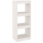 vidaXL Bokhylla/Rumsavdelare vit 40x30x103.5 cm furu 808139