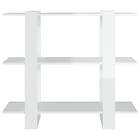vidaXL Bokhylla/rumsavdelare vit högglans 100x30x87 cm 811553