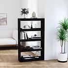 vidaXL Bokhylla/rumsavdelare svart 80x30x135.5 cm massiv furu 808197