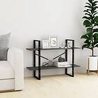 vidaXL Bokhylla 2 hyllplan grå 100x30x70 cm massiv furu 806474