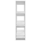 vidaXL Bokhylla/rumsavdelare vit högglans 100x30x123.5 cm 811544
