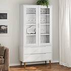 vidaXL Vitrinskåp MOLDE vit 90x35x175 cm massiv furu 350544