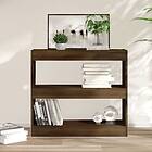 vidaXL Bokhylla/rumsavdelare brun ek80x30x72 cm 813616