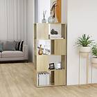 vidaXL Bokhylla/Rumsavdelare sonoma-ek 60x24x124,5 cm konstruerat trä 809083