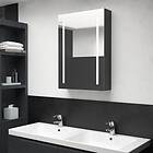 vidaXL Spegelskåp med LED svart 50x13x70 cm 326496