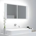vidaXL Spegelskåp med LED vit 90x12x45 cm akryl 804972