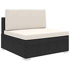 vidaXL Mittensits till modulsoffa 1 st med dynor konstrotting svart 46794