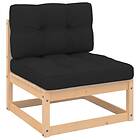vidaXL Mittensoffa med dynor massiv furu 807287