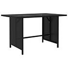 vidaXL Trädgårdsbord svart 110x70x65cm konstrotting 313511