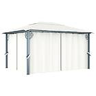 vidaXL Paviljong med draperier 400 x 300 cm gräddvit aluminium 48044