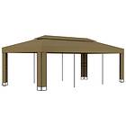 vidaXL Paviljong dubbla tak 3x6 m taupe 180g/m² 312219