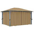 vidaXL Paviljong med draperier 400x300 cm taupe aluminium 313894