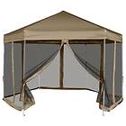 vidaXL Pop-Up tält sexkantigt med sidoväggar 3,6x3,1 m taupe 220g/m² 362013